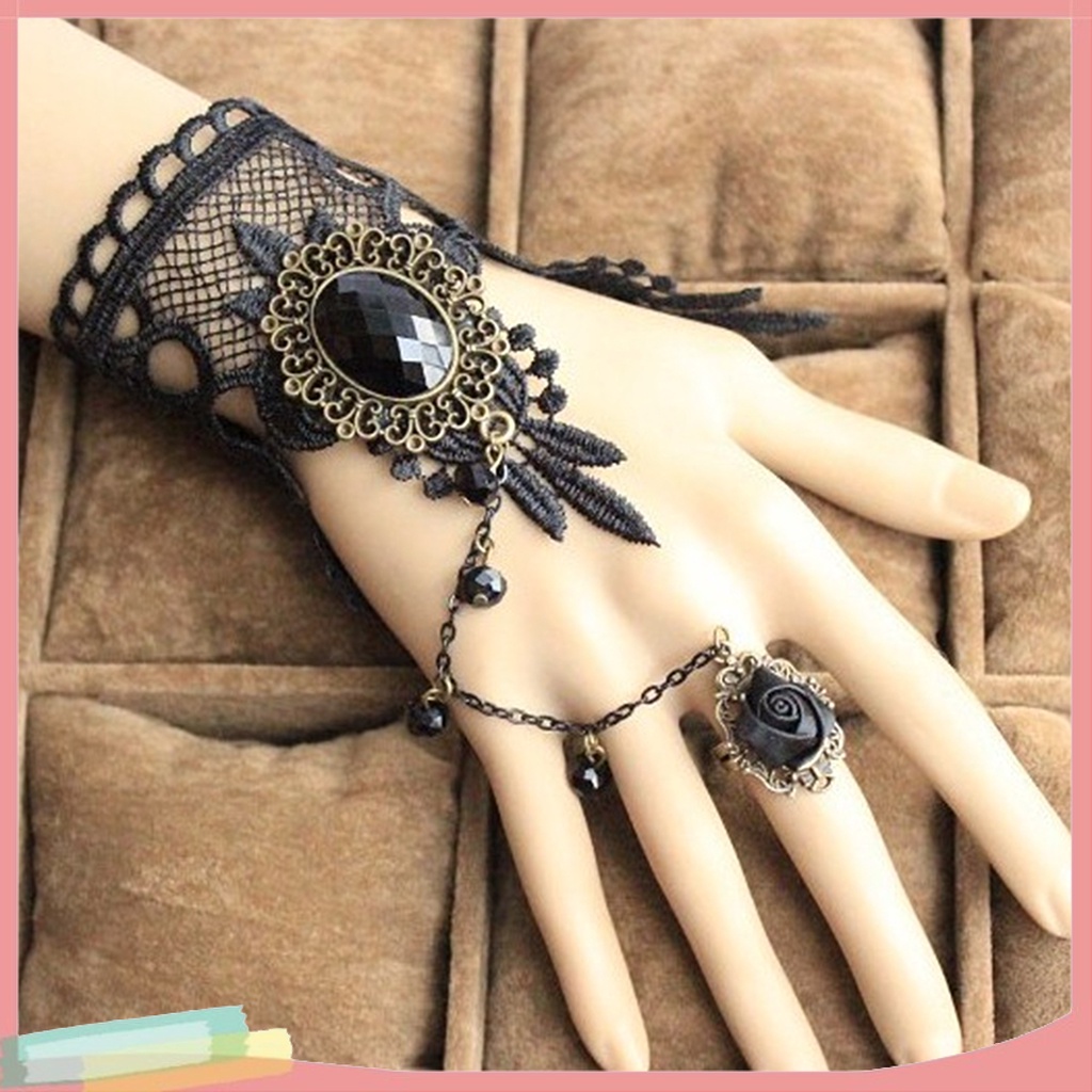 Bộ Trang Sức Ren Hoa Đính Đá Quý Nhân Tạo Thời Trang Dành Cho Nữ