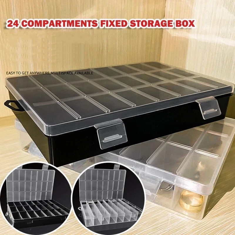 Hộp Nhựa 24 Ngăn Đựng Trang Sức Chất Lượng Cao Tiện Lợi Dễ Sử Dụng