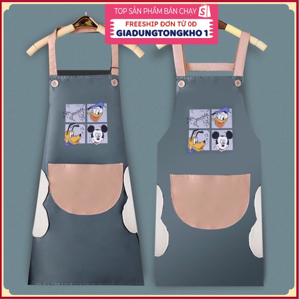 (Bán Buôn Sỉ) Tạp Dề Nấu Ăn, Tạp Dề Phục Vụ Chống Thấm Nước, Chống Bám Bẩn Họa Tiết Đáng Yêu T2