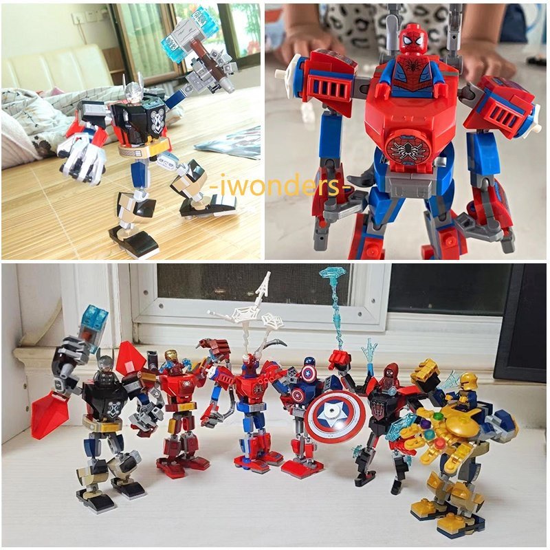 Đồ Chơi /Khối Lắp Ráp Nhân Vật Siêu Anh Hùng Báo Đen / Người Nhện / Bạch Tuộc / Người Sắt  Dùng Làm Quà Đồ Chơi Xếp Hình Kids education toys