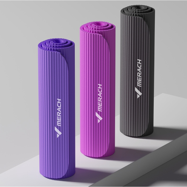 Thảm Tập Yoga Chống Trượt Merach, Thảm Tập Gym Thể Thao Không Mùi Cao Su TPE Thân Thiện Môi Trường Dày Êm