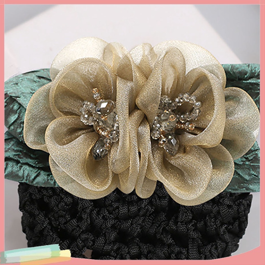 Búi Tóc Đính Hoa Và Hạt Châu Co Giãn Xinh Xắn Cho Nữ