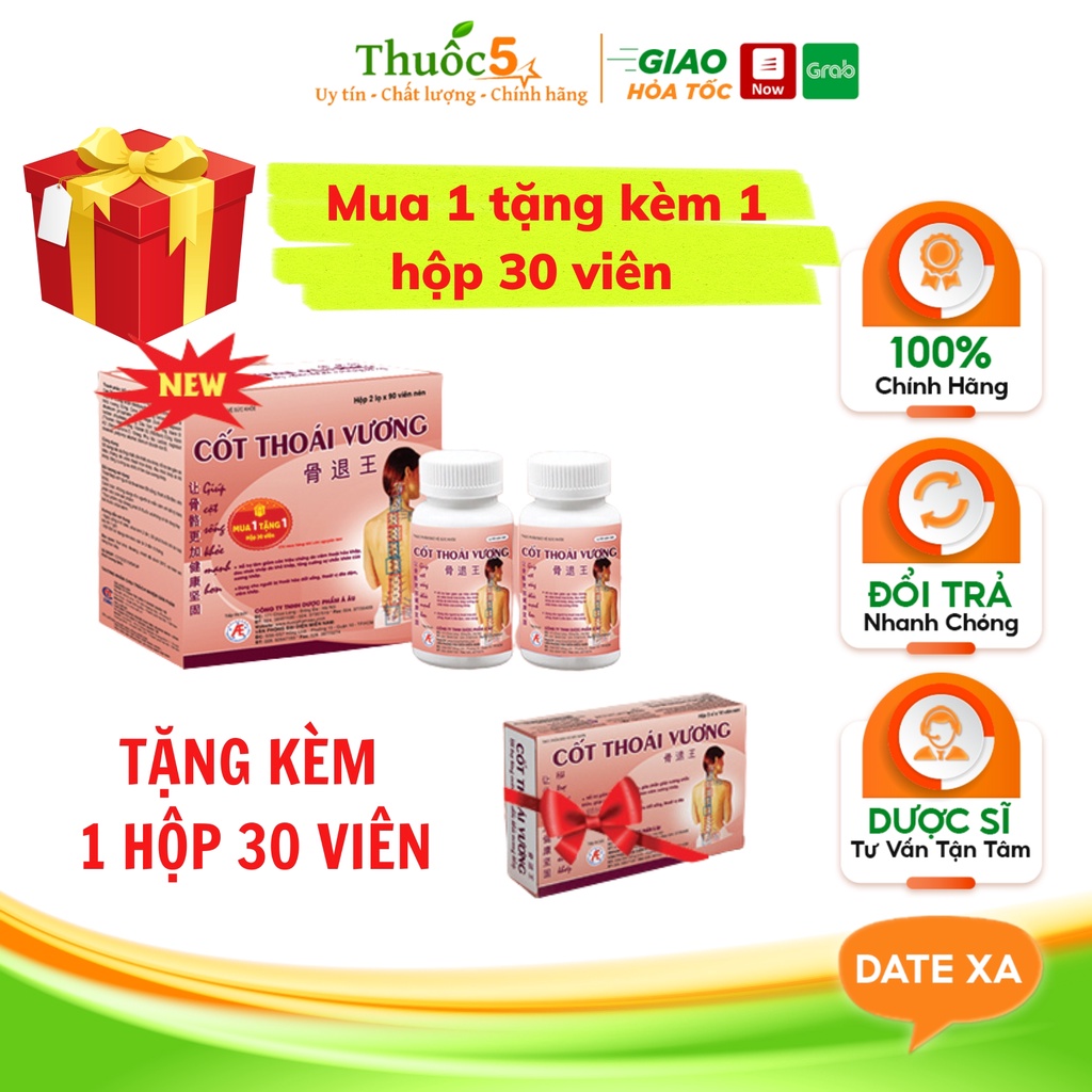 Viên Nang Cốt Thoái Vương Hỗ Trợ Giảm Đau Xương Khớp, Thoái Hóa Đốt Sống, Đau Vai Gáy Hộp 180 Viên