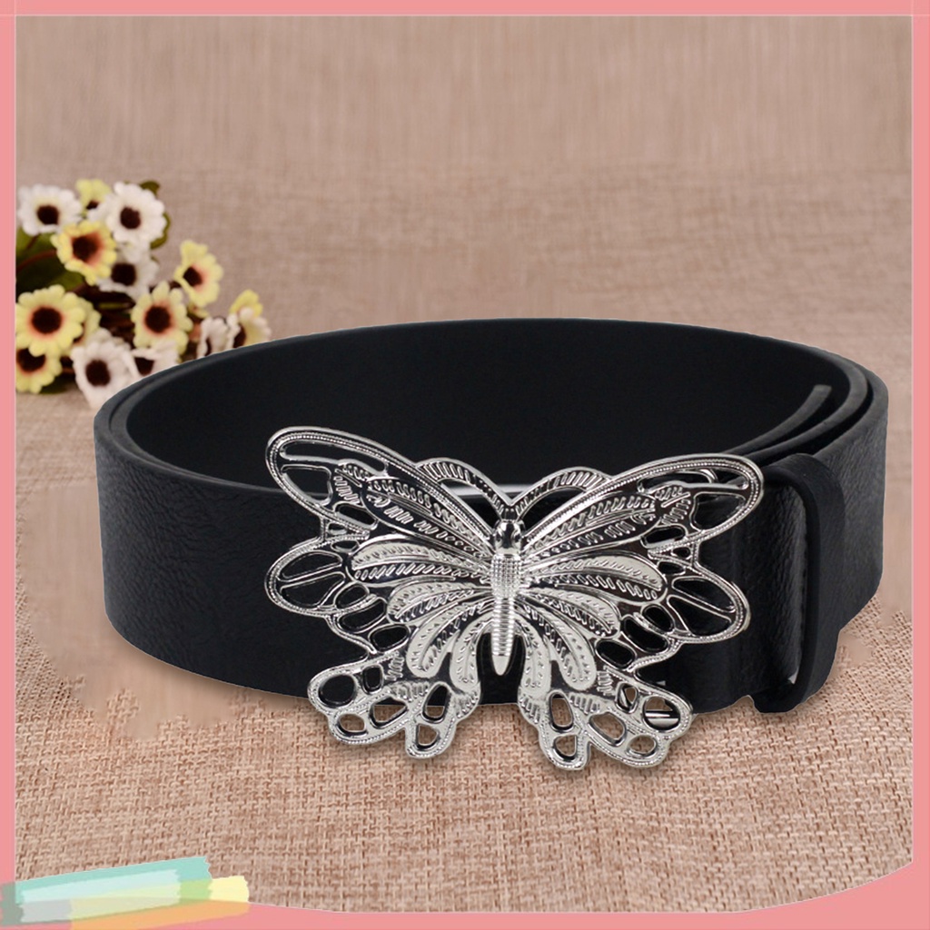 Thắt Lưng Nữ Màu Đen Trang Trí Hình Bướm Thời Trang