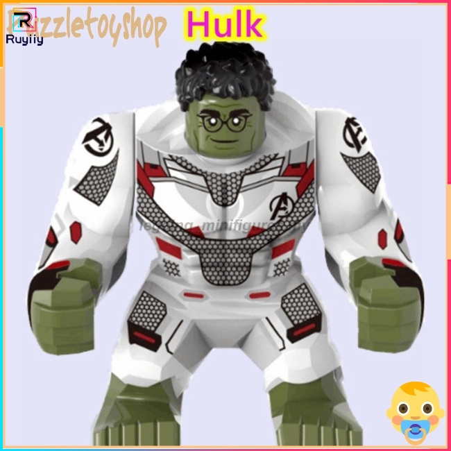 Mô Hình Lắp Ráp Nhân Vật Siêu Anh Hùng Marvel Hulk Thor Iron Man Thanos RU3