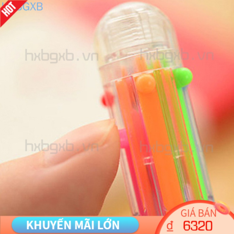 Bút bi 6 màu mực trong 1 độc đáo tiện dụng