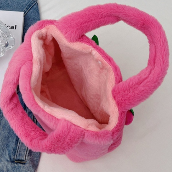 Túi xách gấu dâu đáng yêu cho nữ, Túi lông gấu Lotso hồng mặt ngầu kích thước lớn _ TingTing