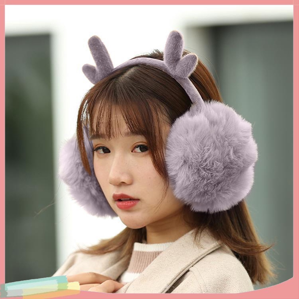 Chụp tai bằng lông 4 màu dễ thương thân thiện với làn da