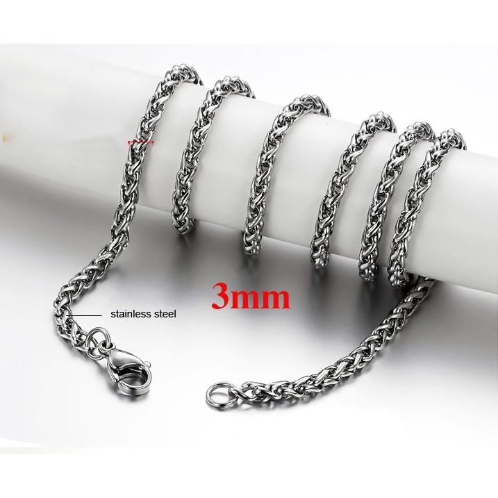 Dây chuyền trẻ em cao cấp inox kiểu xoắn siêu đẹp, không đen, không gỉ và an toàn cho sức khỏe