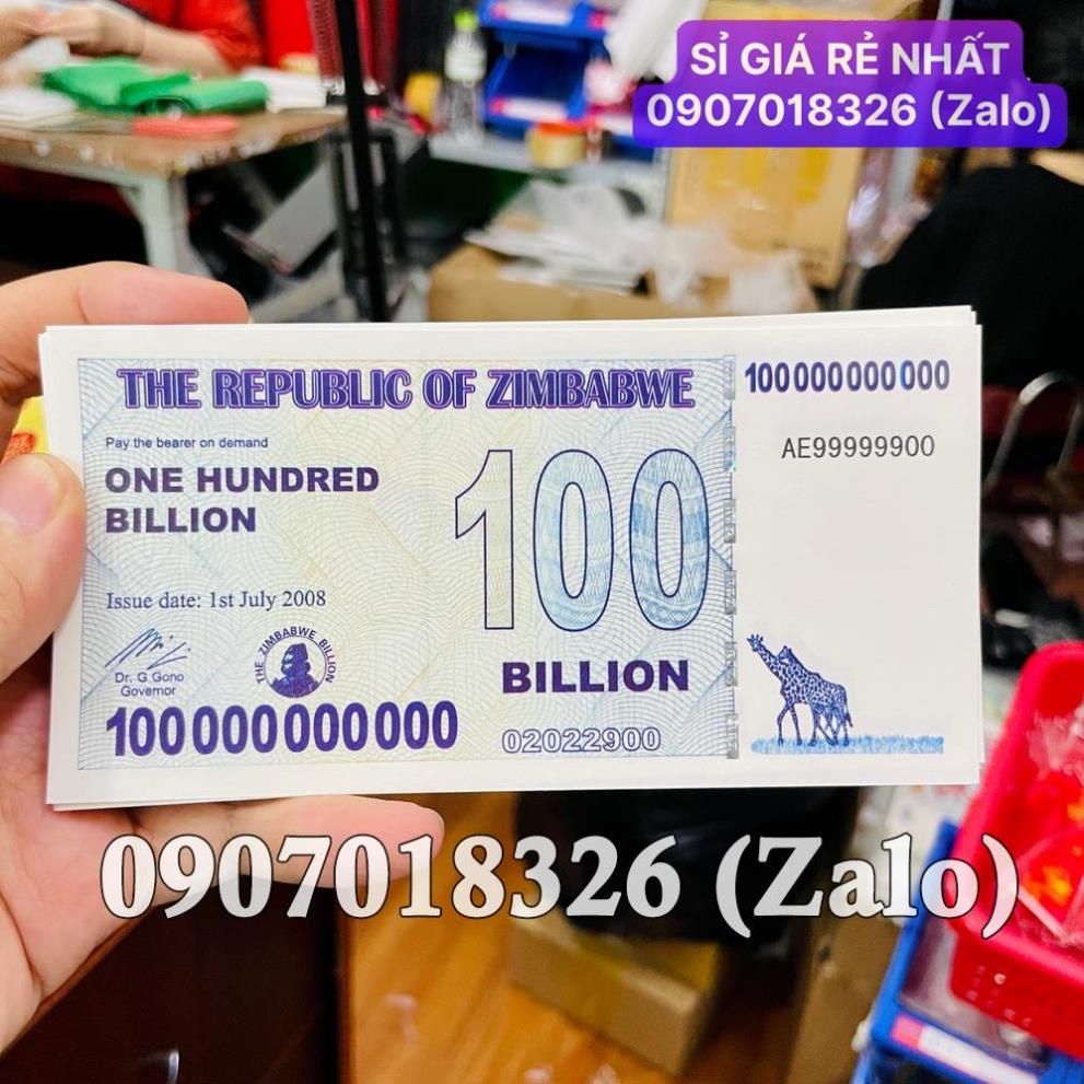 [HÓT] Tờ tiền lưu niệm Zimbabwe 100 Tỷ Đô la siêu khủng , cực độc làm quà tặng , lì xì Tết , Giá Sỉ