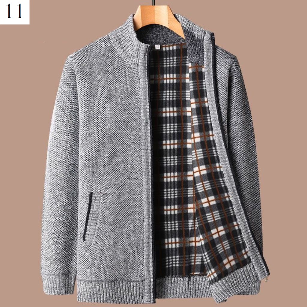 Áo Khoác Len Lót Lông Cừu Dày Dặn Dáng Rộng Phong Cách Hàn Quốc Thời Trang Thu Đông Cho Nam