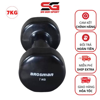 Tạ đơn tập tay 7kg, tạ tay cao su nhập khẩu chính hãng Brosman loại 1 - ZOKO SPORT