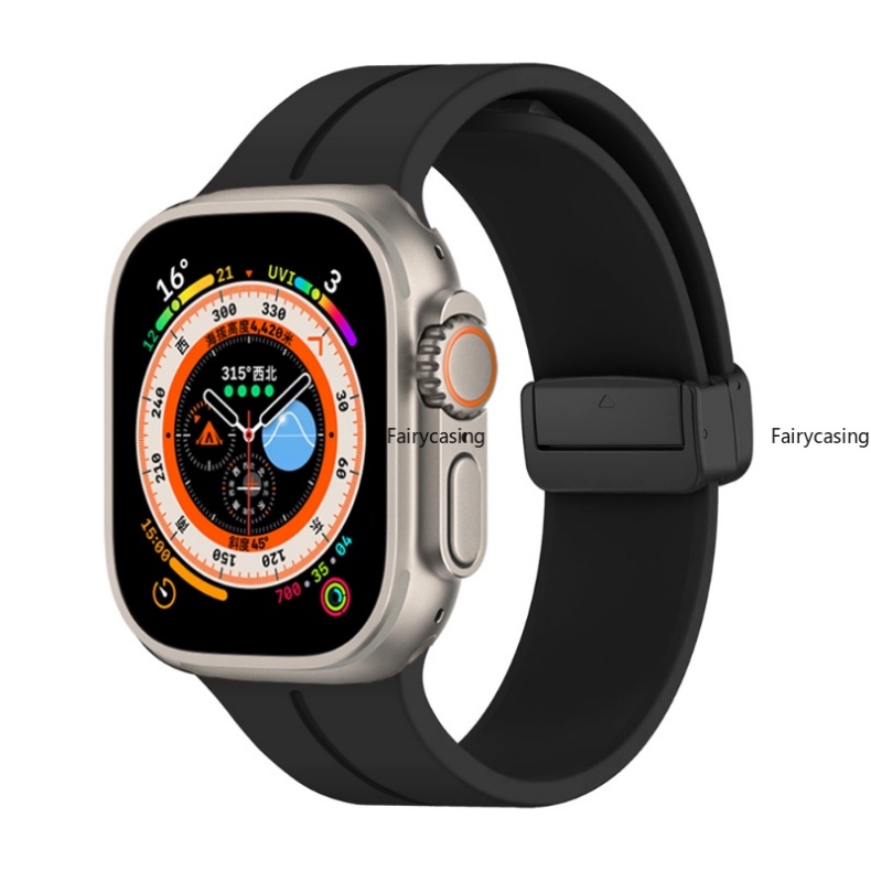 Dây Đeo silicone Khóa Nam Châm Thay Thế Cho Đồng Hồ Thông Minh Apple Watch 49mm 45mm 41mm 40mm 44mm 42mm 38mm Series 8 7 6 5 4 3 2 1