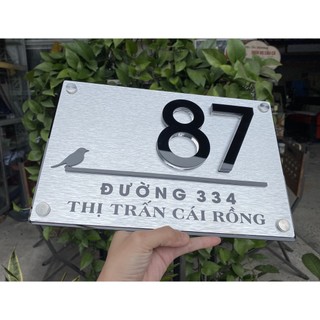 Biển số nhà Mica xước bạc