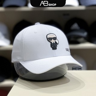 Mũ nón lưỡi trai logo karl trắng đen