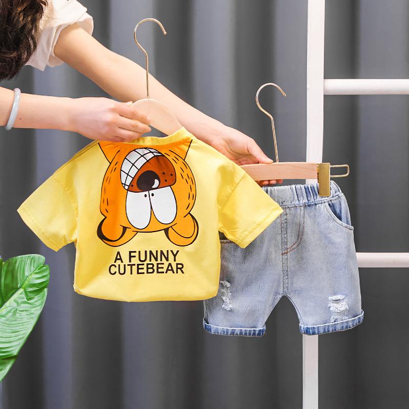 Set đồ bé trai áo thun tay ngắn quần jean ngắn MINTSCLOSET Mint's Closet set đồ bé trai 1 2 3 4 tuổi - TN3096