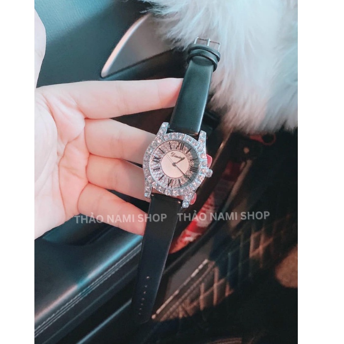 Đồng hồ nữ Dimini, đồng hồ dimini nữ dây da đẹp mềm êm nhẹ tay đính đá full viền sang trọng cực xinh- THAONAMI