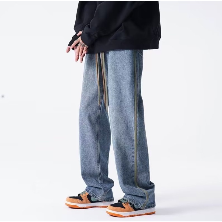 Quần Jean Thời Trang Hiphop Cá Tính Trẻ Trung Cho Nam Nữ Kiểu Hàn Quốc