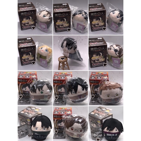 OtakuTPstore Chính hãng nguồn Nhật off official fuwa mochi hug búp bê nhồi bông anime Attack on Titan Eren Mikasa Levi