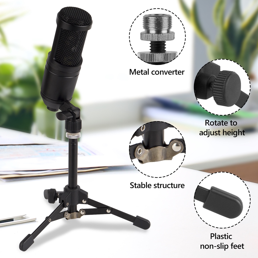 Geekria Giá Đỡ Ba Chân Để Bàn Tương Thích Với Âm Thanh Kỹ Thuật at2020 / at2020usb / at2035 / at2050 / atr2500x