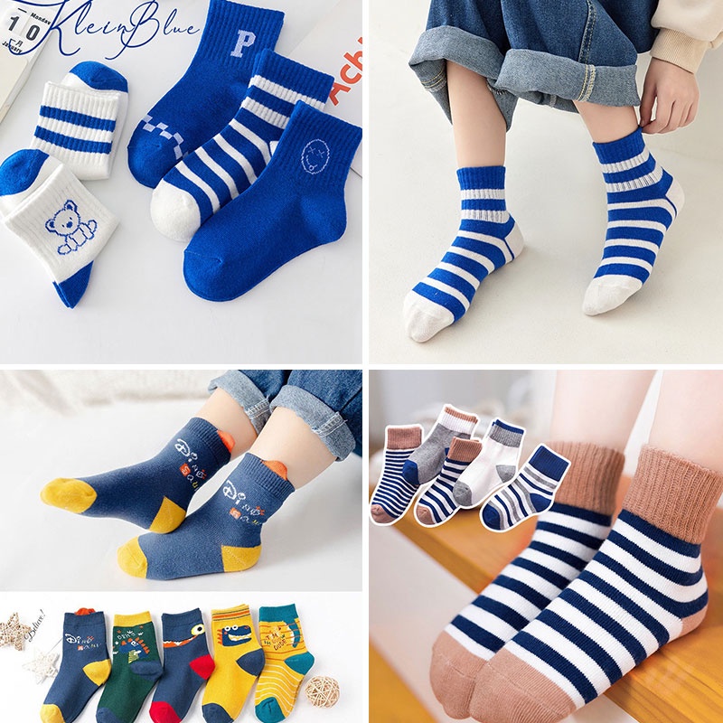 Set 5 Đôi Vớ Giữ Ấm Họa Tiết Hoạt Hình Dễ Thương Cho Bé Từ 1-9 Tuổi