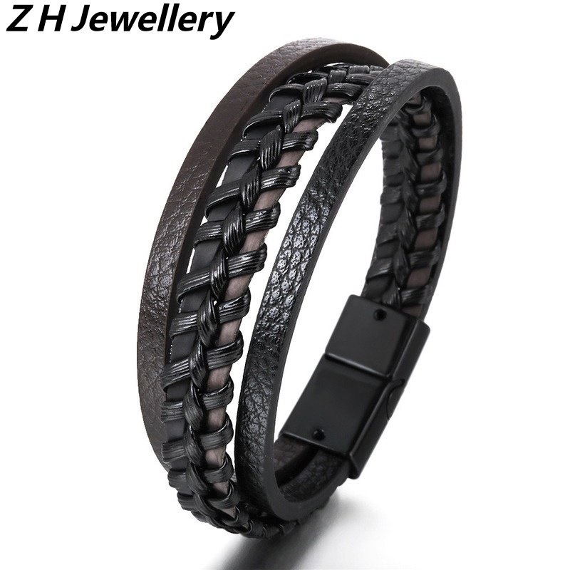Vòng Tay Da Phong Cách Hip Hop Rock Cổ Điển Thời Trang Cho Nam