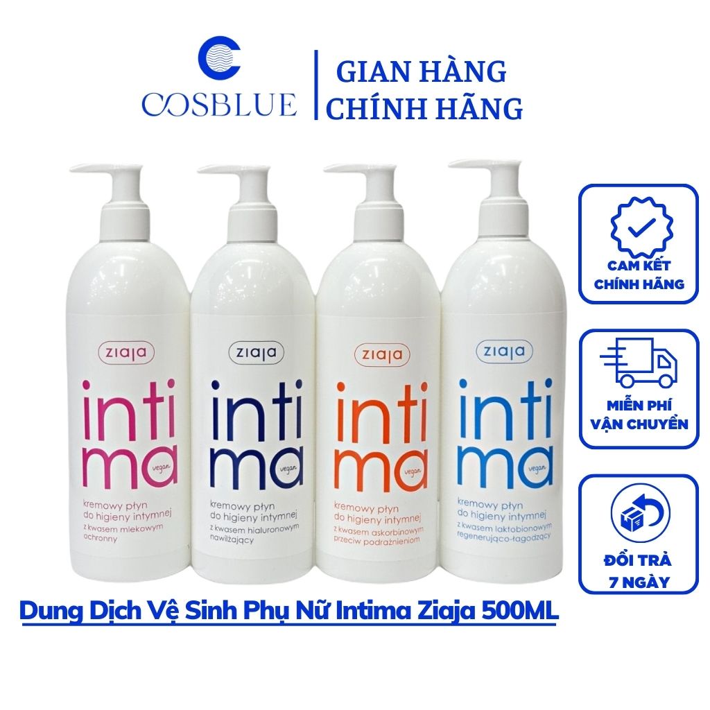 Dung Dịch Vệ Sinh Phụ Nữ Intima Ziaja Gel Phụ Khoa Giảm Khí Hư Huyết Trắng Full Màu 500ml