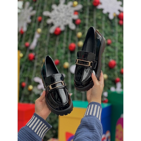 Giày Loafer nữ đế cao 4 phân - Giày da mềm - Bí Kíp Hack Dáng