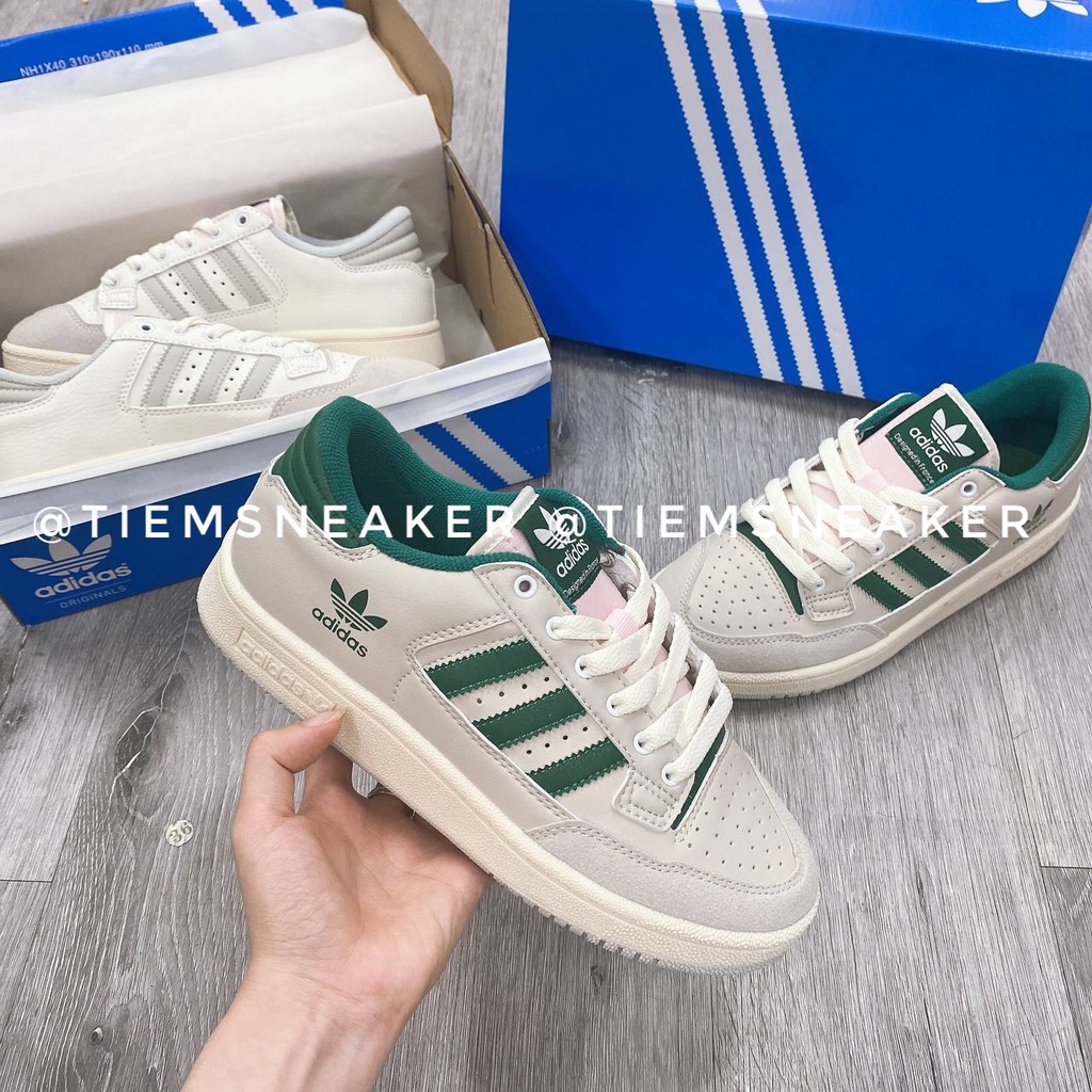 Giày thể thao nam nữ adidas Forum low 85 , Das forum sọc xanh lá mới nhất 2022 full box