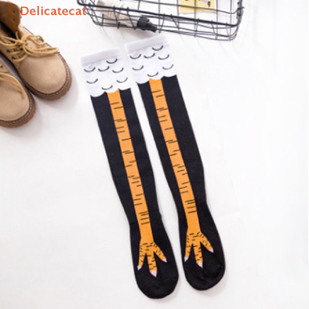 Vớ Dài Đến Đầu Gối [Tinh Tế] Vớ Dài Đến Đầu Gối Họa Tiết Hoạt Hình Thời Trang Nhưng Vớ Chân Gà