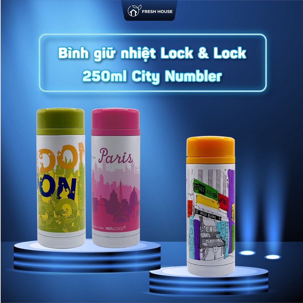 Bình giữ nhiệt Lock&Lock 250ml City Tumbler - Hàng chính hãng có khay lọc - Phiên Bản Giới Hạn - FRESH HOUSE