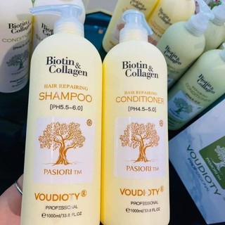 DẦU GỘI XẢ BIOTIN COLLAGEN PHỤC HỒI NHANH MỌC TÓC (MÀU VÀNG) 1000mL