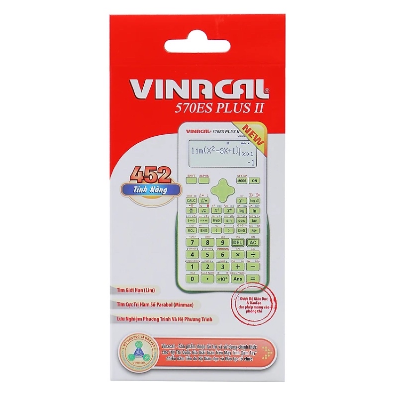 Máy Tính Học Sinh Vinacal 570ES Plus II -Xanh lá