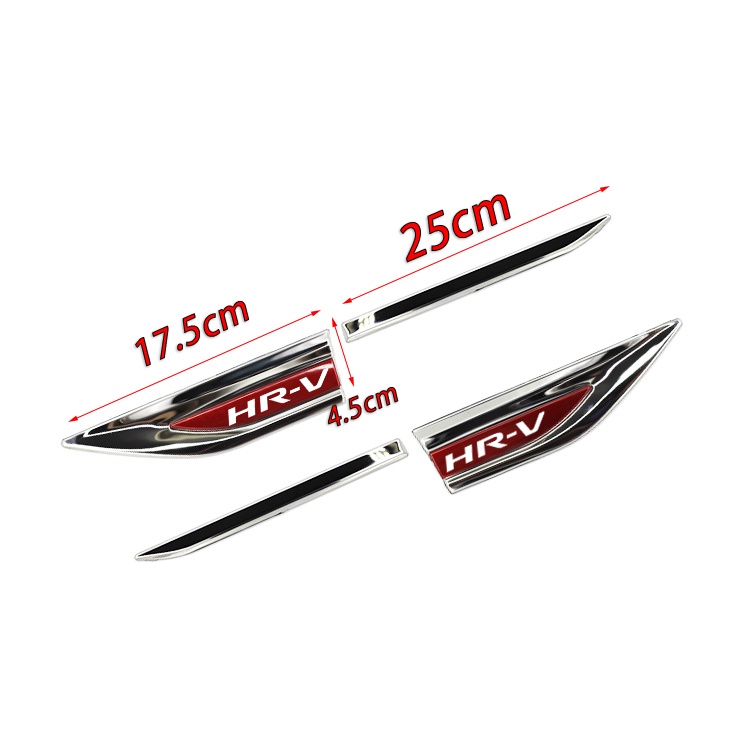 FENDER 1 Bộ Nhãn Dán Trang Trí Xe Hơi Honda HRV HR-V HEV EL RS Bằng Thép Không Gỉ
