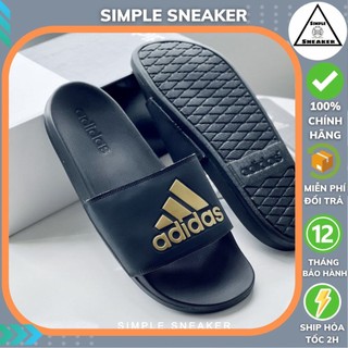 Dép Adidas Chính Hãng 🔴FREESHIP🔴Adidas Adilette Comfort Slides Black Gold - Dép Nam Quai Ngang Chuẩn Auth EG1850