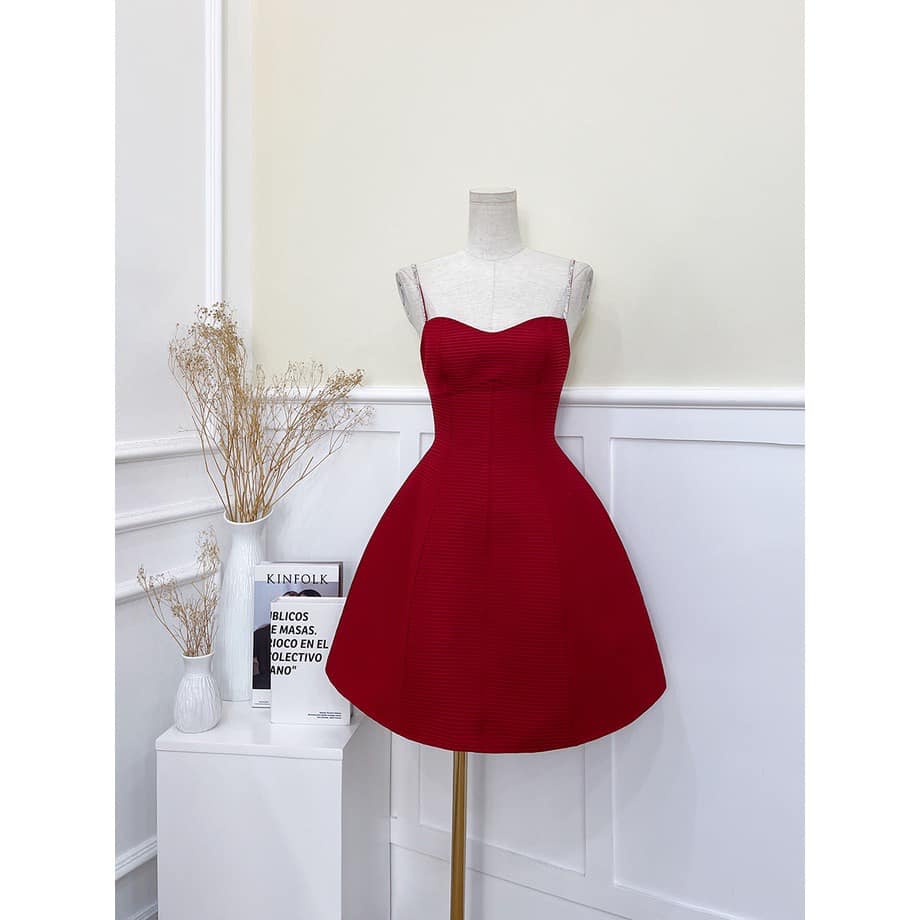 Đầm 2s xốp xòe đính đá hình shop tự chụp