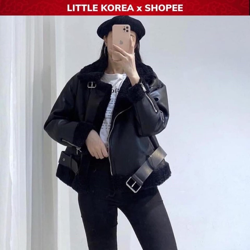 Áo khoác da lót lông cừu