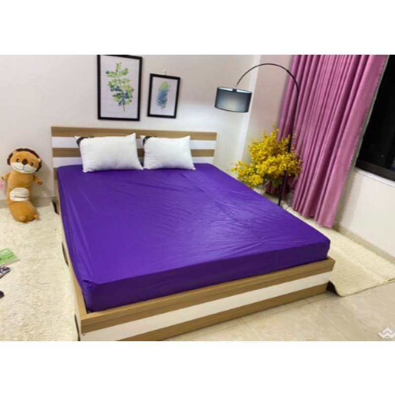 Ga Trải Giường Chống Thấm, Miếng Lót Nệm Chống Thấm Cho Bé - MÀU Tím Mộng Mơ - Drap Ra Chống Thấm