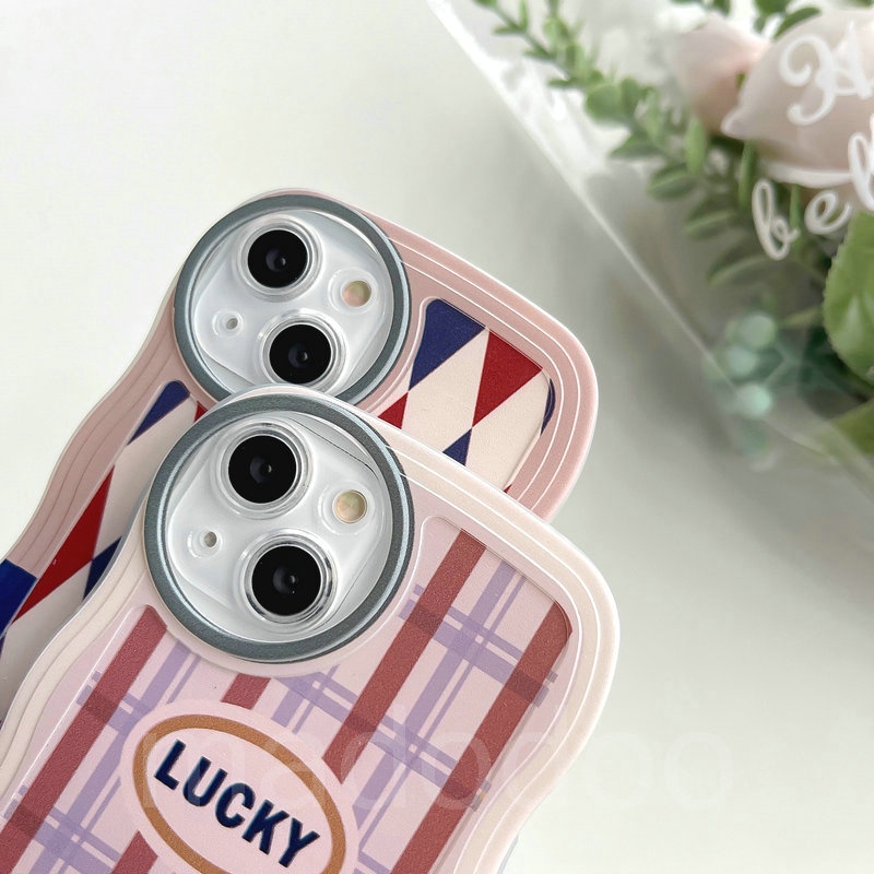 Soft Casing Samsung Galaxy A54 A34 A24 A14 A04 A12 A73 A53 A52 A52S A33 A32 A23 A72 A22 A13 4G 5G A03S A02S A11 A02 A03 A51 A50 A50S A30S A20 A30 A20S A10S A21S M22 M32 M12 M11 M02 Cute Lines Grid Lucky Wave Edge Fine hole Lens protection Phone Case BW 13