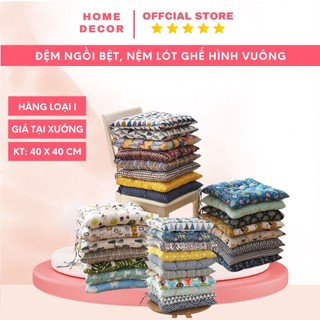 Đệm ghế, đệm ngồi bệt, gối tựa sofa hình vuông nhiều họa tiết