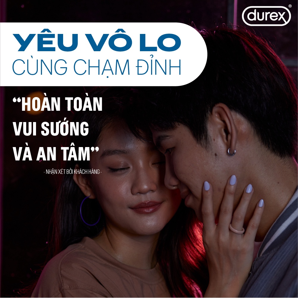 Bộ 3 hộp bao cao su Durex Jeans cơ bản, bôi trơn (size 52.5mm, 3 bao/hộp)