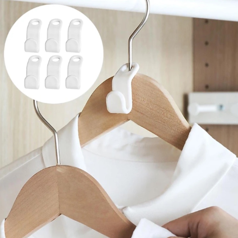 Set 10 đầu nối móc treo quần áo xếp tầng bằng nhựa cứng giúp tiết kiệm không gian tủ, phòng, quần áo luôn gọn gàng