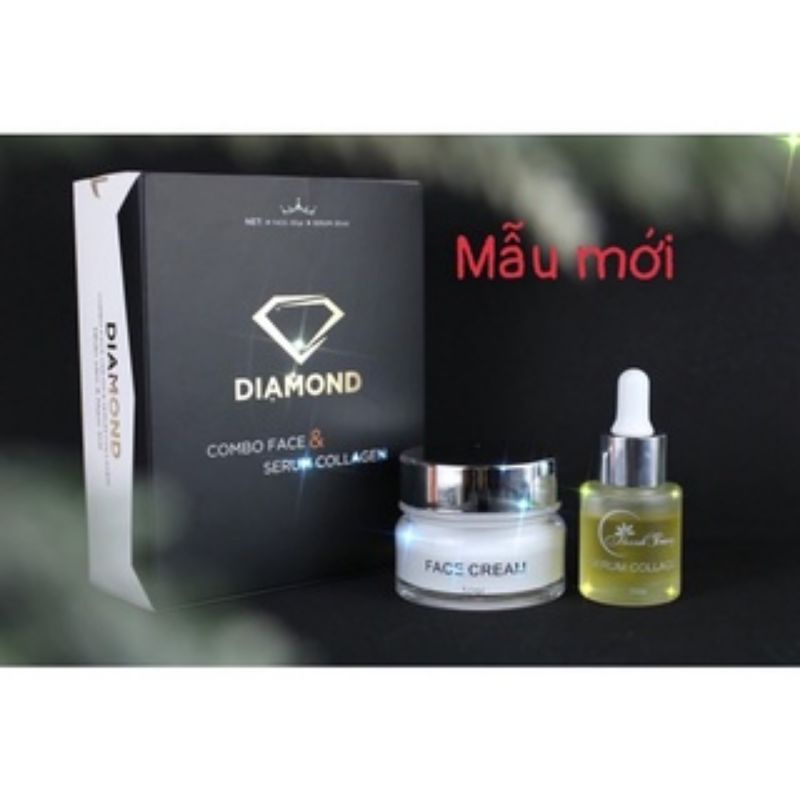 Combo kem face diamond & serum (mẫu mới)