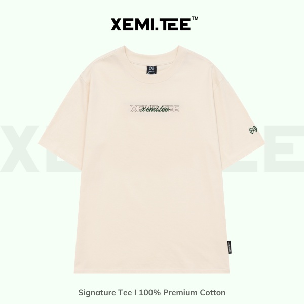 Áo thun local brand Xemi.tee form unisex dòng Signature Tee ver 1.0 giá rẻ màu kem