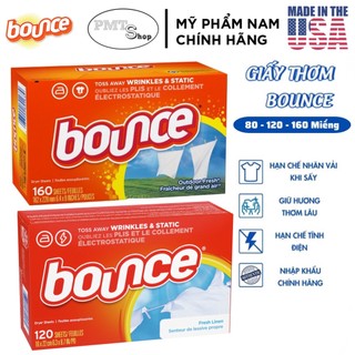 [USA] Giấy sấy thơm quần áo Bounce Sheets Linen Outdoor Fresh hộp 160 120 80 tờ NK Mỹ