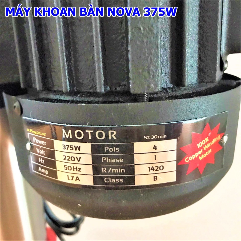 Máy Khoan Bàn Nội Địa Nhật NOVA BM-13H Chính Hãng 375W - Hàng Chuyên Dụng Cho Thợ - Bảo Hành 12 Tháng