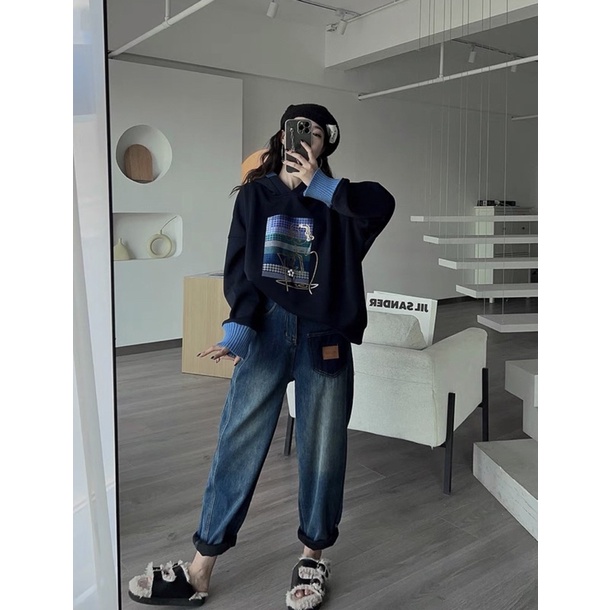 Quần bagy jeans túi trước phối tag da siêu xinh hàng QC loại 1 - có ảnh thật