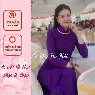 Áo dài 2 tà tím huế mộng mơ, đẹp đằm thắm - áo dài hà nội