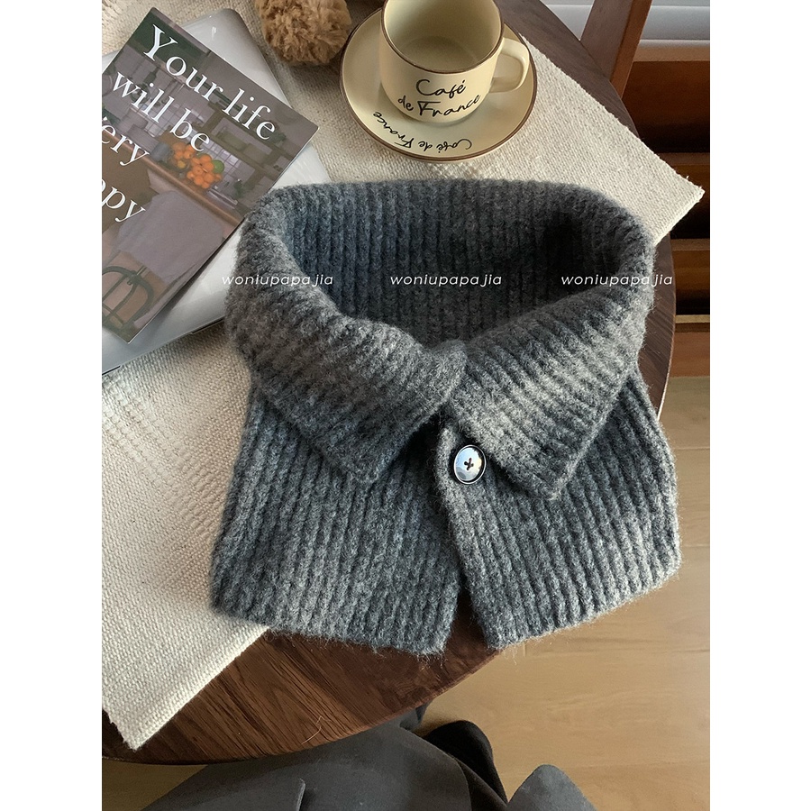 Khăn Choàng Cổ Cao Màu Trơn Thời Trang Thu Đông Hàn Quốc Mới Cho Nữ