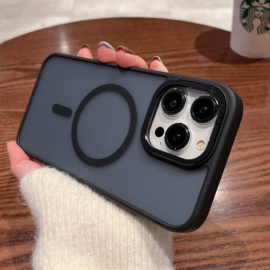Mới Ốp Điện Thoại pc Mặt Nhám Từ Tính Bảo Vệ camera Chống Sốc Cho iphone 14 13 pro max